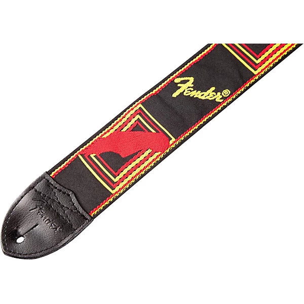 Fender 2" Monogrammed Guitar Strap Black, Yellow, and Brown