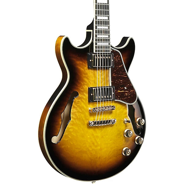 Ibanez AM93QM Artcore Expressionist Series Electric Guitar Antique Yellow Sunburst