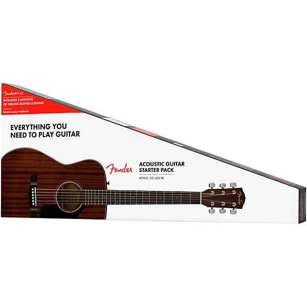 Fender CC-60S Concert All-Mahogany Acoustic Guitar Pack V2 Natural