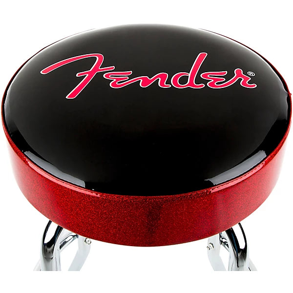 Fender Red Sparkle Logo Barstool 30 in. Black