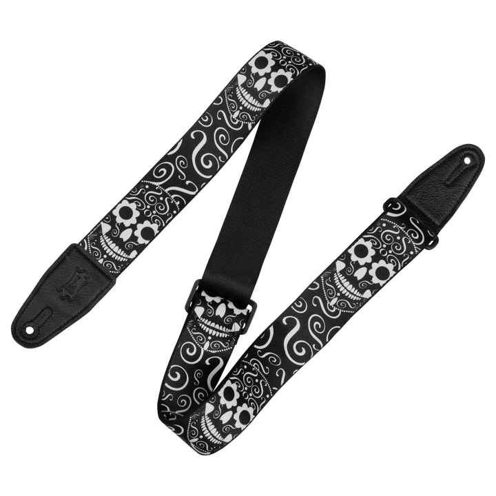 Levy's Calaca Poly Guitar Strap - Skulls