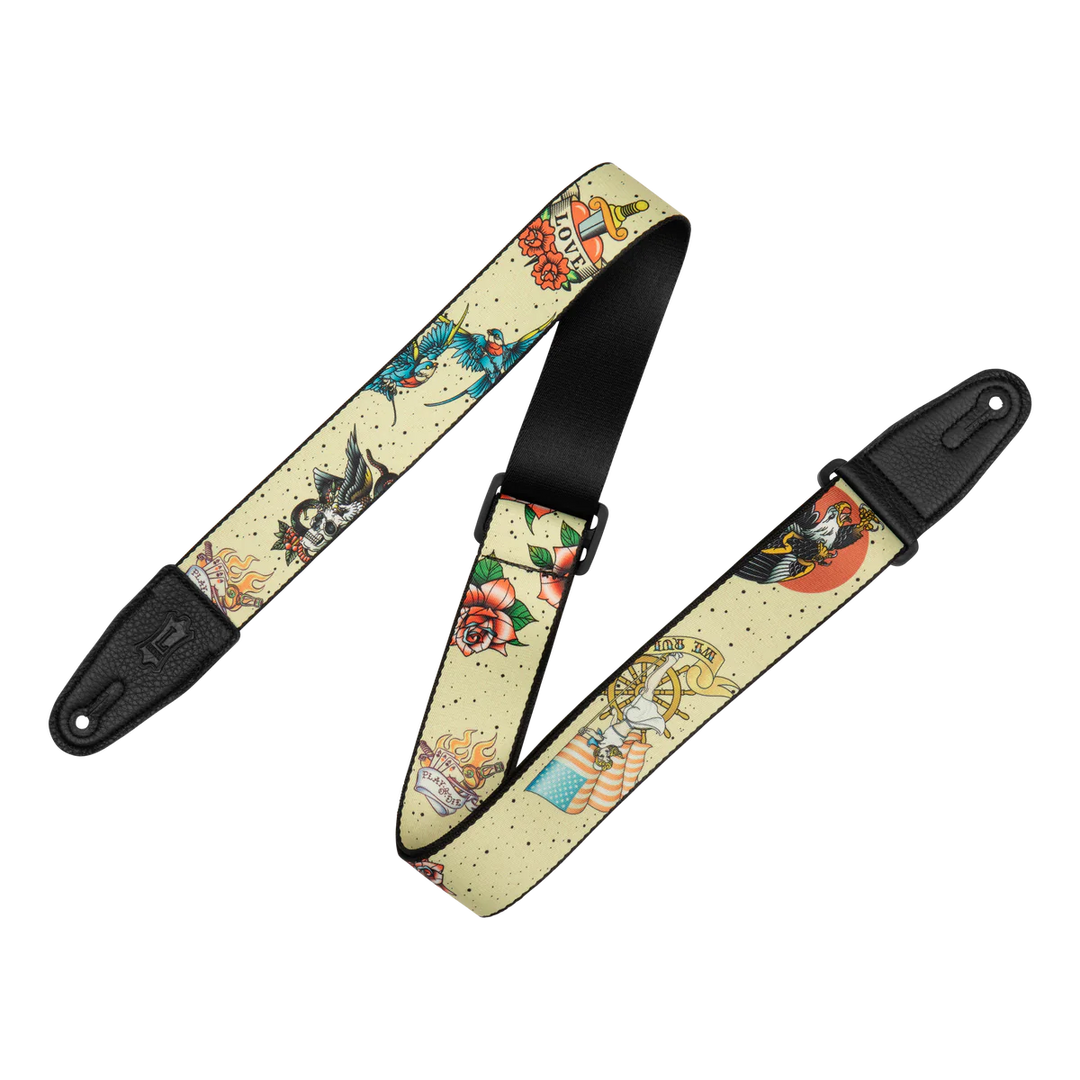 Levy's Poly Tattoo Series Guitar Strap - Old School